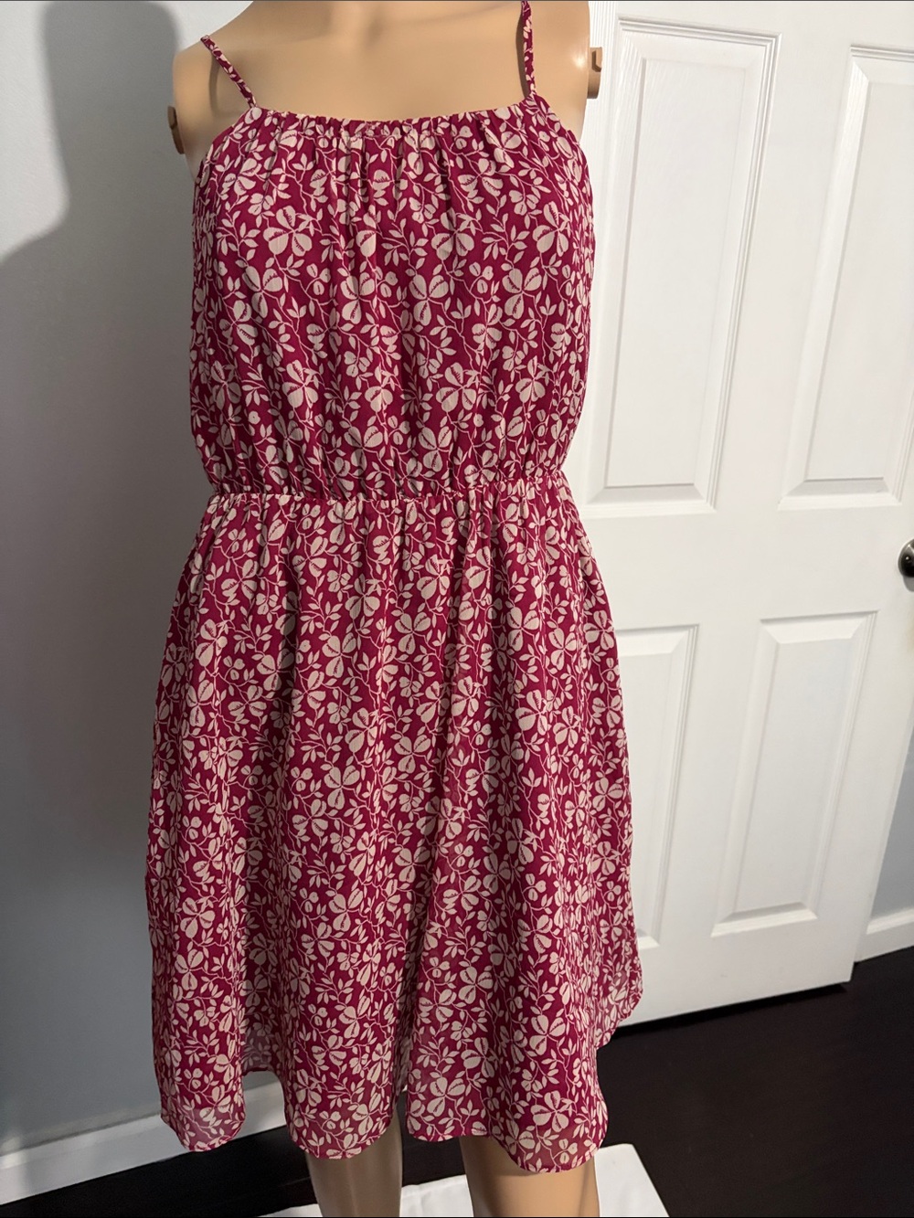 LOFT Pink Floral Spaghetti-Strap Sundress